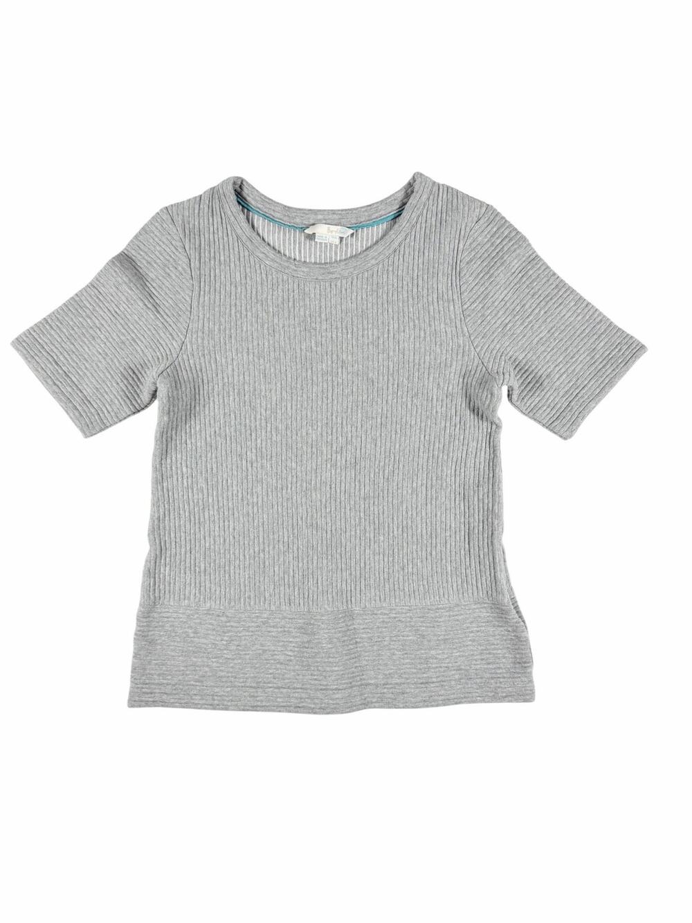 Boden Ribbed Knit Short Sleeve Top Gray Size 6 / UK 10